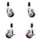 Service Caster 3 Inch 316SS Maroon Poly Swivel 1-3/8 Inch Expanding Stem Caster Brake SCC, 2PK SS316EX20S314-PPUB-MRN-2-TLB-2-138 - alternate 1